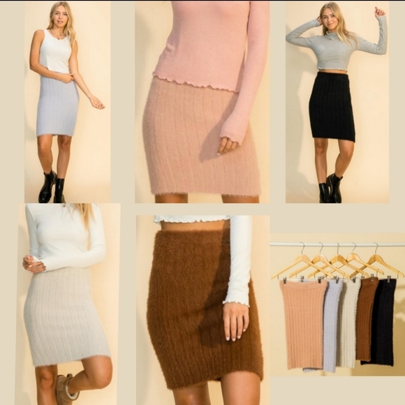 🆕️ Black Fuzzy Sweater Skirt - Picture 2 of 4